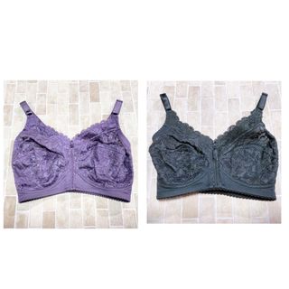 シャルレ(シャルレ)のシャルレ ドゥバンナ ブラジャー F75 ブラック パープル FA183 新品(ブラ)