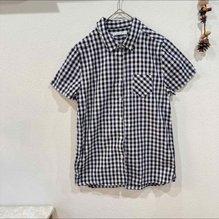 ローリーズファーム(LOWRYS FARM)のローリーズファーム　シャツ　綿100% Lサイズ　トップス　ギンガムチェック(シャツ/ブラウス(半袖/袖なし))