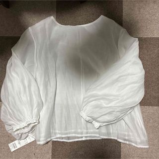 ドゥドゥ(DouDou)のdoudou ブラウス　シアー　ホワイト(シャツ/ブラウス(長袖/七分))