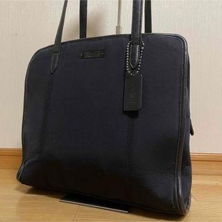 コーチ(COACH)の美品 コーチ トートバッグ 肩掛け ブラック 男女兼用 スクエア 6206(トートバッグ)
