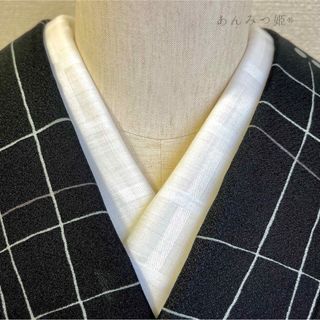 夏向き綿の半衿 白格子(和装小物)