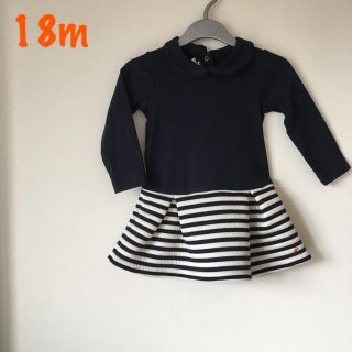 プチバトー(PETIT BATEAU)の<プチバトー>18m新品長袖コンビワンピース(ワンピース)