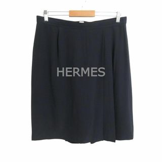 エルメス(HERMES)の美品 HERMES シルク100％ 膝丈 ラップスカート 巻きスカート(ひざ丈スカート)