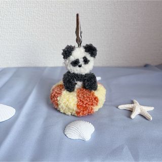 クリップスタンド うきわ パンダちゃん パンチニードル ハンドメイド