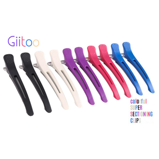 Giitoo ダッカール プロ用 ヘアクリップ ピンク ブラック 3本×2(バレッタ/ヘアクリップ)