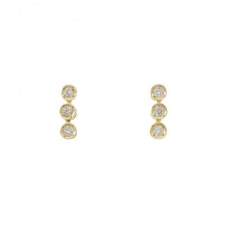 K18YG スリーストーン ダイヤモンド ピアス 0.12CT(ピアス)