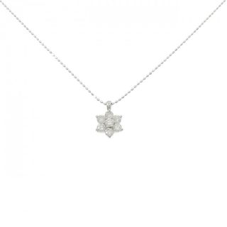 PT900/K18WG フラワー ダイヤモンド ネックレス 0.50CT(ネックレス)