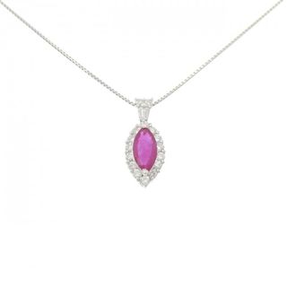 PT900/PT850 ルビー ネックレス 1.01CT(ネックレス)