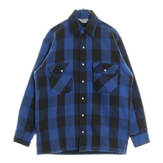 VINTAGE ヴィンテージ 70～80s FIVEBROTHER USA製 ファイブブラザー 裏地キルティング チェック長袖シャツ ブルー/ブラック(シャツ)
