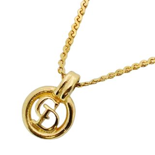 クリスチャンディオール(Christian Dior)の【5jgb0301】クリスチャンディオール ネックレス CDロゴ 丸型 サークル GPメッキ ゴールド【中古】レディース(ネックレス)