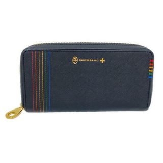 カステルバジャック(CASTELBAJAC)のCastelbajac(カステルバジャック) 長財布 - 黒×マルチ ラウンドファスナー レザー(財布)