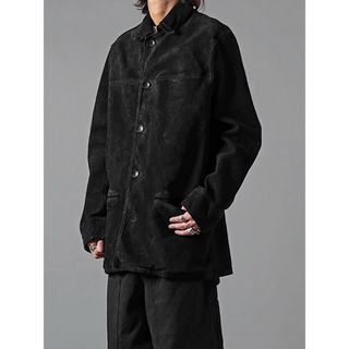 極美品バックラッシュ24SSジャパンカーフスエード白鞣し製品洗いカーコート黒M