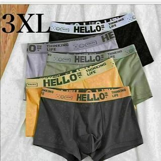 ボクサーパンツ　5枚組　メンズ 【3XL】5枚セット　下着　メンズ　ロゴ　無地(ボクサーパンツ)