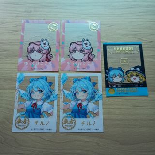 東方プロジェクト フォトカード チルノ 泰こころ ダイソー ステッカー グッズ(キャラクターグッズ)