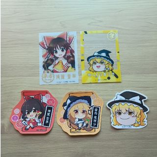 東方プロジェクト 博麗霊夢 霧雨魔理沙 カード ステッカー ダイソー(キャラクターグッズ)
