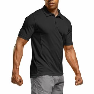 【色:半袖ブラック_サイズ:2XL】[CQR] ポロシャツ メンズ 半袖 吸汗速(その他)