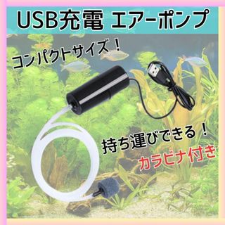 エアーポンプ 電動 USB 小型 軽量 静音 水槽 金魚 アクアリウム(アクアリウム)