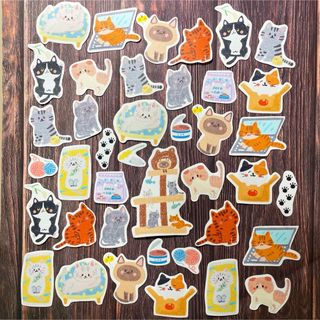 【165】ねこ シール  子猫 肉球  cat  三毛   アメショ 即日発送(しおり/ステッカー)