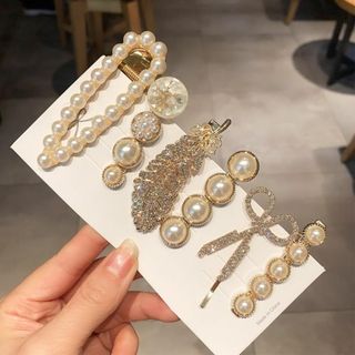 happykau ヘアピン 5個セット おしゃれ ヘアクリップ パール 髪留め 