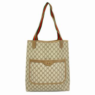 グッチ(GUCCI)の【5gd4980-h】グッチ トートバッグ GGスプリーム/シェリーライン 39 02 003 PVC ブラウン ゴールド金具【中古】レディース(トートバッグ)