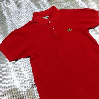 ラコステ(LACOSTE)のLACOSTE　フレンチ　ラコステ　赤　フランス製　半袖　ビンテージ　ポロシャツ(ポロシャツ)