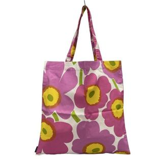 マリメッコ(marimekko)のmarimekko(マリメッコ) トートバッグ美品  PIENI UNIKKO ピンク×マルチ 花柄/マチなし コットン(トートバッグ)
