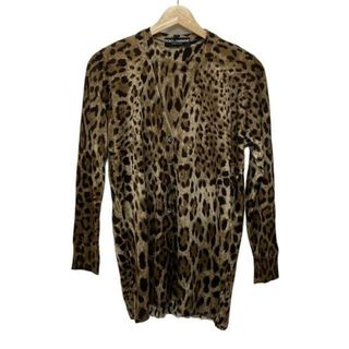 ドルチェアンドガッバーナ(DOLCE&GABBANA)のDOLCE&GABBANA(ドルチェアンドガッバーナ) アンサンブル レディース - ベージュ×ダークブラウン ヒョウ柄/レオパード シルク(アンサンブル)