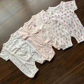 プティマイン(petit main)の3枚セット☆新品未使用☆プティマイン　ロンパース　インナー　肌着　50〜70cm(ロンパース)