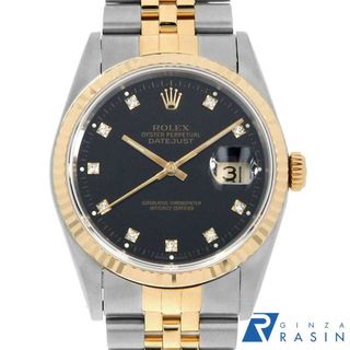 ロレックス(ROLEX)のロレックス デイトジャスト 10Pダイヤ 16233G ブラック X番 メンズ 中古 腕時計(腕時計(アナログ))