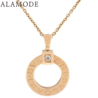 ブルガリ(BVLGARI)のBVLGARI(ブルガリ) ブルガリブルガリ サークル ネックレス ダイヤモンド K18 ピンクゴールド PG ネックレス アクセサリー ジュエリー ペンダント 1PD ピンクゴールド レディース 41100052530【中古】【アラモード】(ネックレス)
