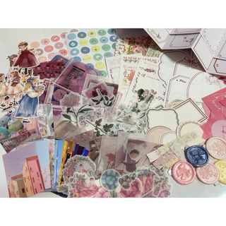 コラージュ素材 まとめ売り おすそ分け 180点＋シールシート2枚⑩いろどり(シール)