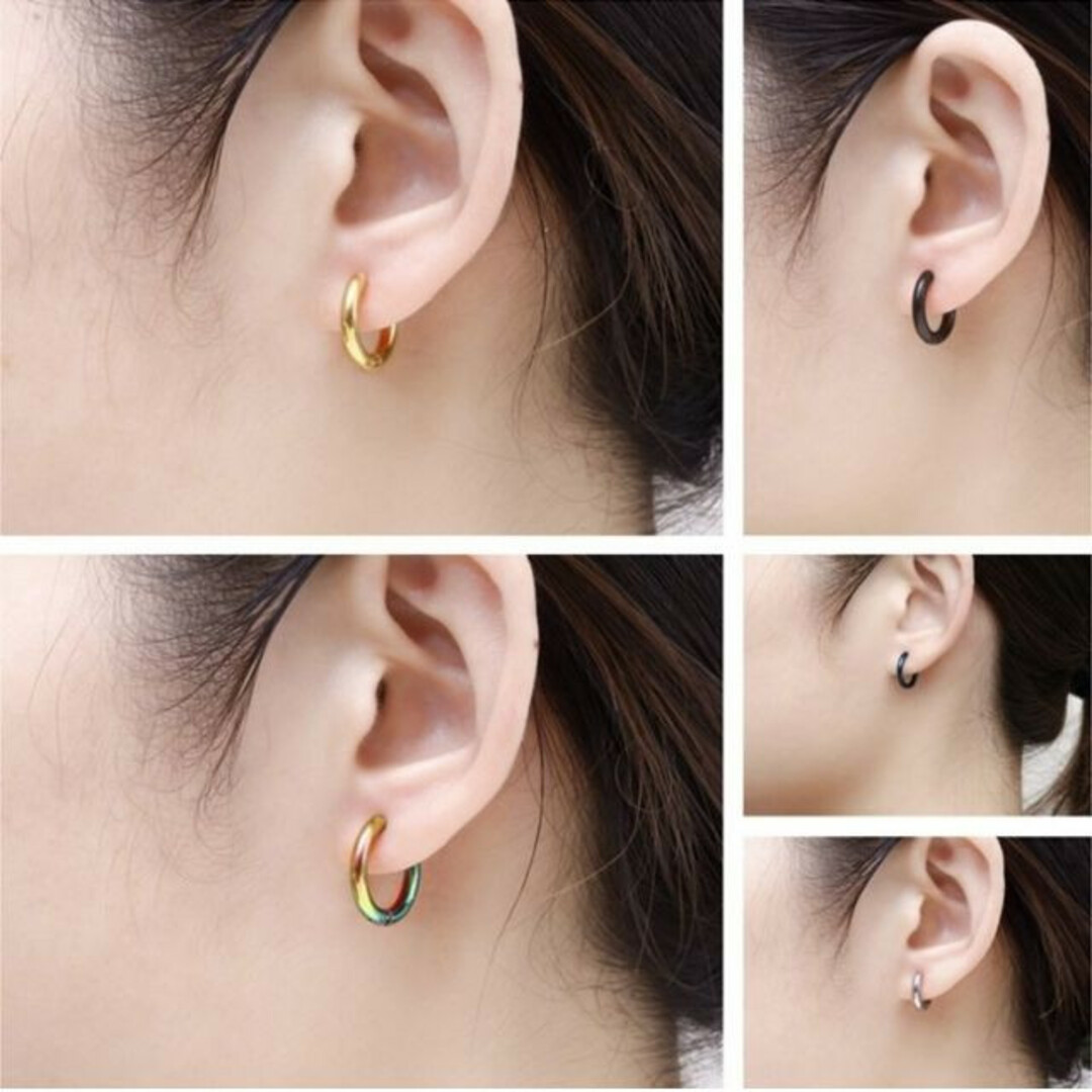 フェイクピアス　ゴールド　18ｍｍ　2個　ステンレス　イヤリングノンホールピアス レディースのアクセサリー(ピアス)の商品写真