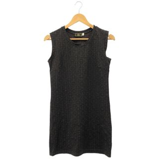 フェンディ(FENDI)のFENDI (フェンディ) ズッカ柄ノースリーブワンピース レディース ブラウン 44(ロングワンピース/マキシワンピース)