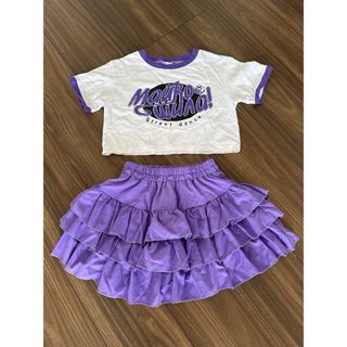 キッズダンス 衣装 チア 女の子 ヘソ出し ダンス衣装 セットアップ スカート 