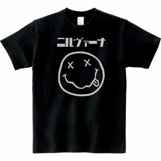 NIRVANA Tシャツ　新品　XL ブラック　黒(Tシャツ/カットソー(半袖/袖なし))