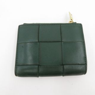 【瀬戸大橋店】 中古 BOTTEGA VENETA | ボッテガヴェネタ 二つ折り財布 マキシ イントレチャート 742698 グリーン 【125】(財布)
