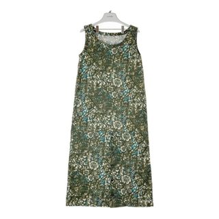 GRANDMA MAMA DAUGHTER - ★GRANDMA MAMA DAUGHTER グランドママドーター ノースリーブ 総柄 ワンピース グリーン size1