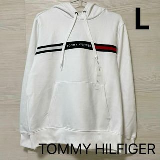 トミーヒルフィガー(TOMMY HILFIGER)のTOMMY HILFIGER トミーヒルフィガー パーカー L メンズ ホワイト(パーカー)