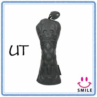 ♪新品♪ ゴルフ ヘッドカバー UT ユーティリティ用 スカル 黒 ブラック(その他)