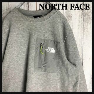 ザノースフェイス(THE NORTH FACE)の【激レア】ザ・ノースフェイス 長袖 スウェット グレー 胸ポケット ロゴ M(スウェット)