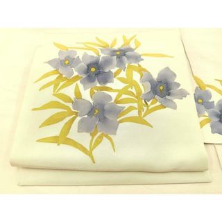 平和屋着物◎塩瀬　九寸名古屋帯　作家物　草花文　正絹　逸品　BAAU0338mz(帯)