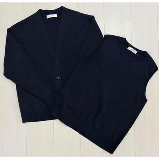 エブール(ebure)のebure 定番 コットンシルク スリーブレスニット Vネック カーディガン(カーディガン)