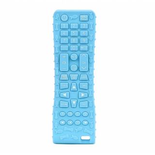 ベビー 歯固め おもちゃ シリコン リモコン 知育玩具 子供 新品 赤ちゃん　青(知育玩具)