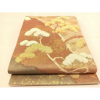 平和屋着物◎六通柄袋帯　松波光琳文　金銀糸　引箔　正絹　逸品　BAAT7993yc