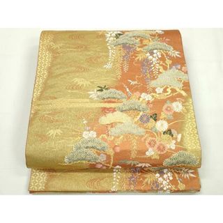 平和屋着物◎六通柄袋帯　蒔絵老松紋　金糸　正絹　逸品　DAAU1683xg(帯)