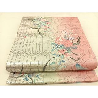 平和屋着物◎六通柄袋帯　唐織　飾花文　銀糸　正絹　逸品　BAAT8080yc(帯)