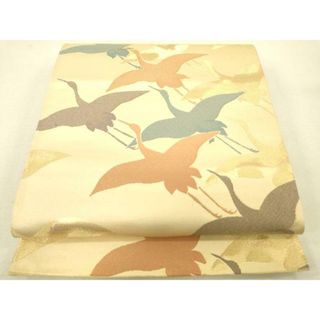 平和屋着物◎六通柄袋帯　飛鶴文　金糸　正絹　逸品　DAAT8790zy(帯)
