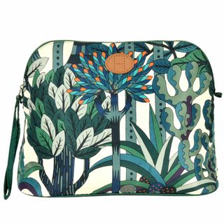 エルメス(HERMES)のエルメス HERMES ボリード ポーチ シルク グリーン TGM ボタニカル【中古】(ポーチ)