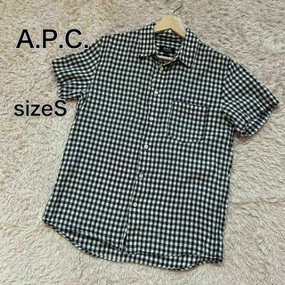 アーペーセー(A.P.C)のサイズS〜M A.P.C. 半袖シャツ　リネン混　ギンガムチェック柄(Tシャツ/カットソー(半袖/袖なし))