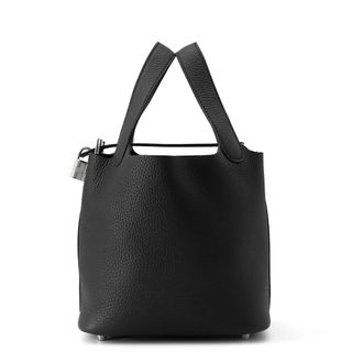 エルメス(HERMES)のエルメス ハンドバッグ ピコタンロックPM ブラック/シルバー金具 トリヨンクレマンス W刻印 HERMES トートバッグ 黒(ハンドバッグ)